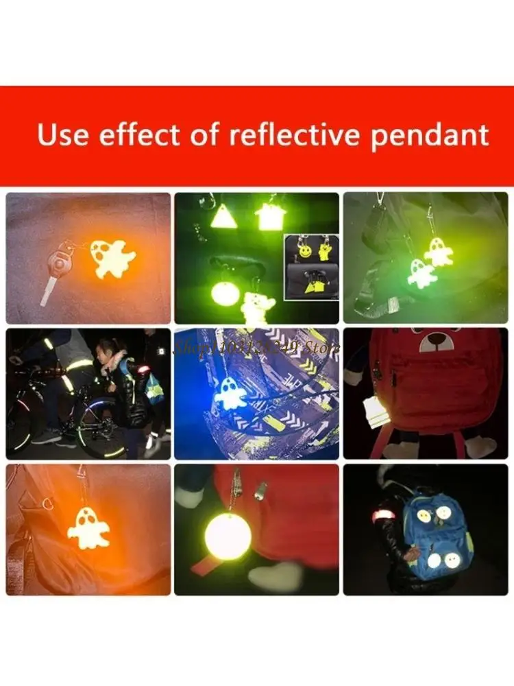 N5KD Reflective Pendant for Backpacks Strollers Bags Wheelchairs Safety Reflectors Gear Safe Reflector Keychain