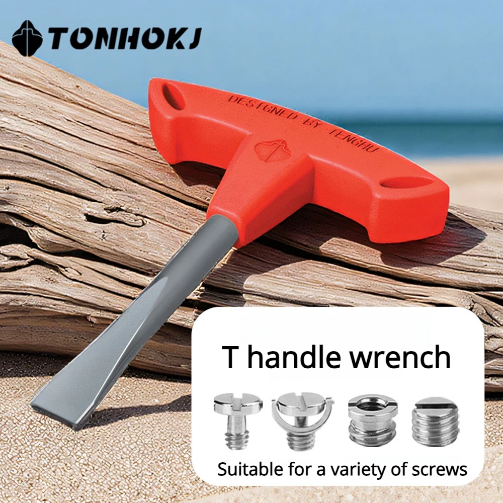 T Handle Wrench Slotted Screwdriver Spanner for Bicycle Camera Tripod Base Plate Screw Adapter SLR Daily Repair Tool Accessories