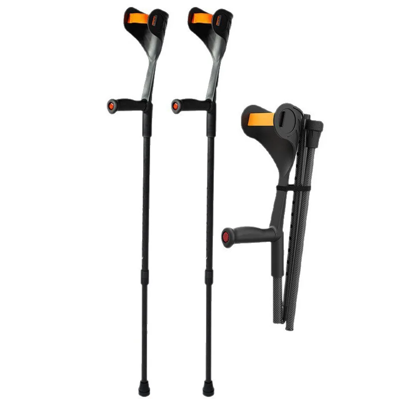 1 pares de muletas plegables de fibra de carbono, capacidad de peso de 100 kg, muletas para antebrazo para personas mayores – Ayuda para la rehabilitación de fracturas
