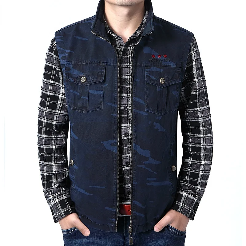 Men's Vest Spring And Autumn New Trend Loose Casual Outdoor Sports Jacket Men's Camouflage Fashion