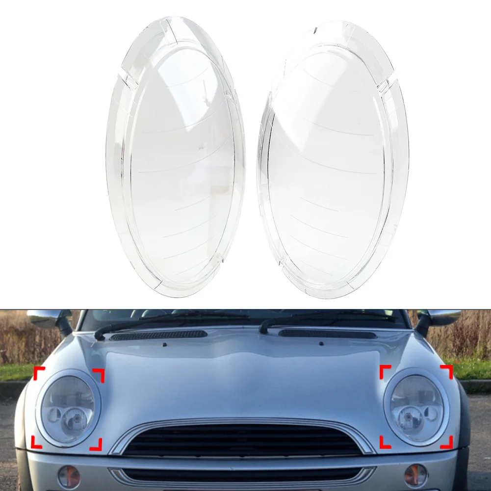 1Pair Car Headlight Lens Cover Clear Lens Lampshade Headlamp Shell For BMW Mini Cooper R50 R52 R53 2001 2002 2003 2004 2005 2006