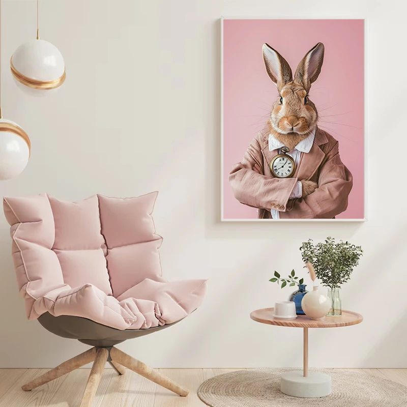 Funny Cute Animal Bubble Party Disco Pink Posters Kitten Llama Koala Prints Canvas Printing Wall Art Picture for Room Home Decor