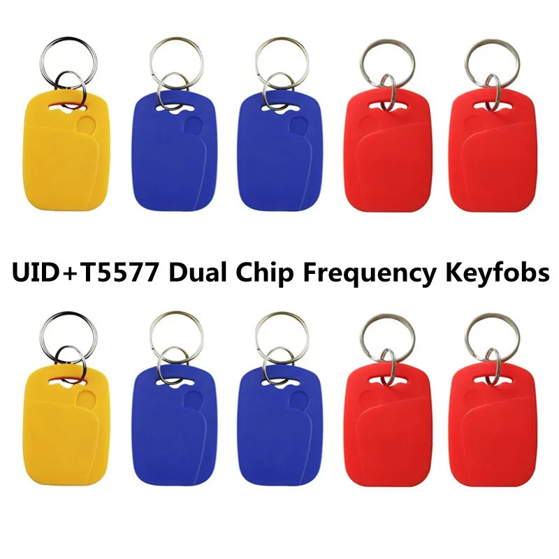 Imagem -06 - Rfid Inteligente Dupla Freqüência Chip Cartão 125khz T5577 Em4305 Regravável Crachá 13.56mhz Uid Mutável Cópia Token Chave 10 Peças