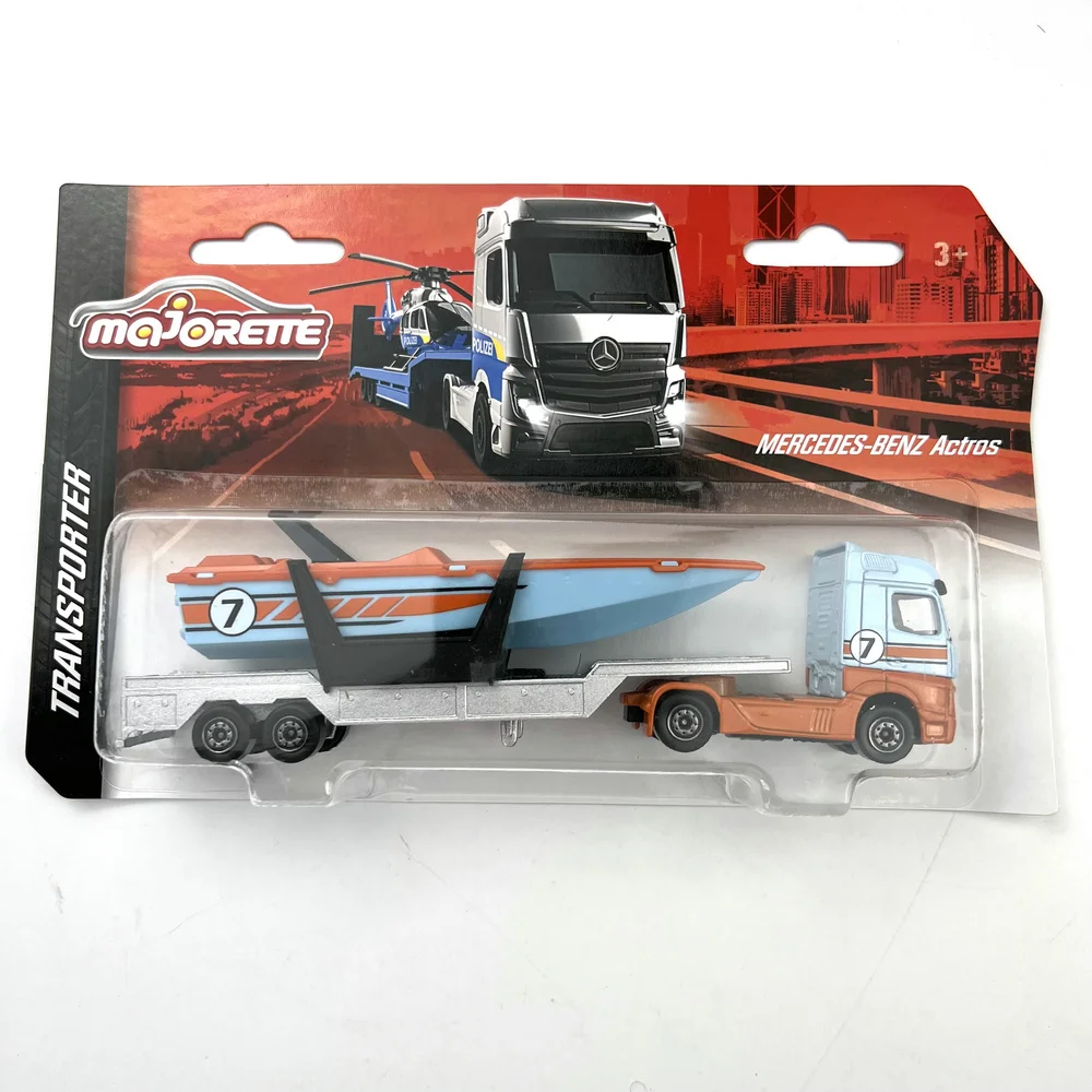 Majorette 1:64 BENZ ACTROS WESTERN STAR MAN TGA trailer transport truck toys Simulation alloy car model gifts