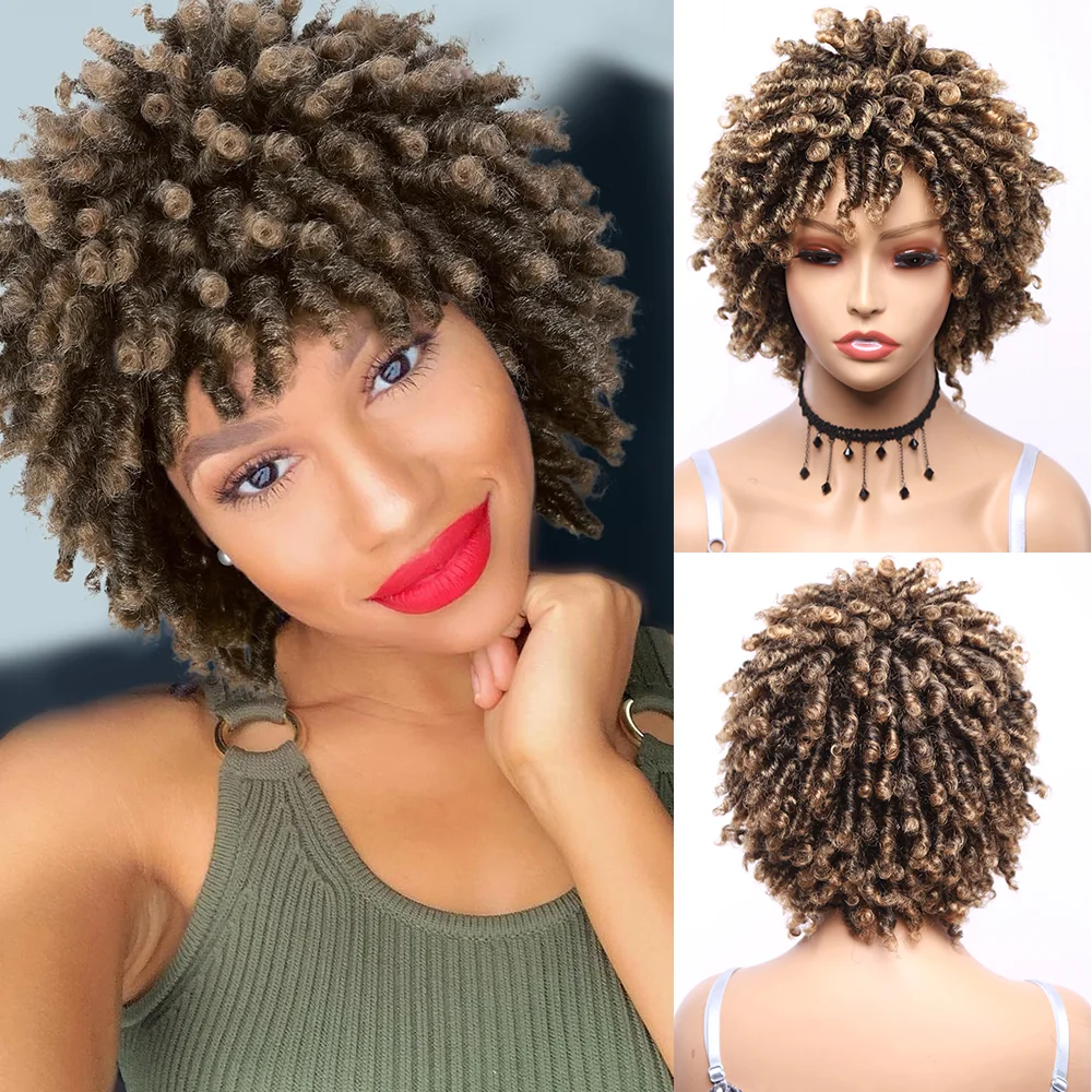 

Synthetic Wig Dreamlock Short Braided Hair Cover African Synthetic 3-inch Wig Short Braided Wig Heat Resistant Synthetic Fiber