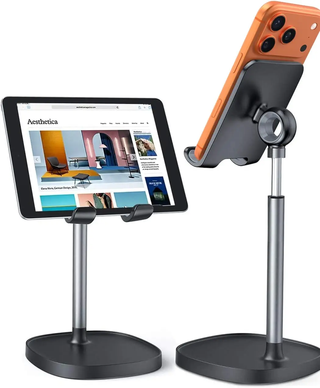 

Adjustable Phone Stand for Desk, Office Decor & Gaming Essentials, Fits iPhone iPad Tablet 4-10 Inches