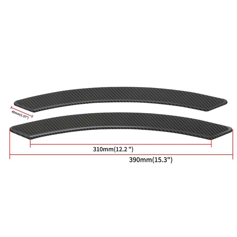 2Pcs 15\'\' Carbon Fiber Pattern Car Wheel Eyebrow Arch Trim Lips Strip Fender Flare Protector Mud Flap Splash Guards Protector