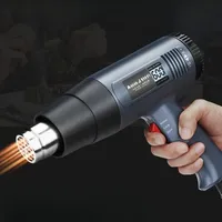 2000W High Power Hot Air Gun Screen Display Adjustable Temperature Industry Film Application Heat Shrink Film Packing Hair Dryer