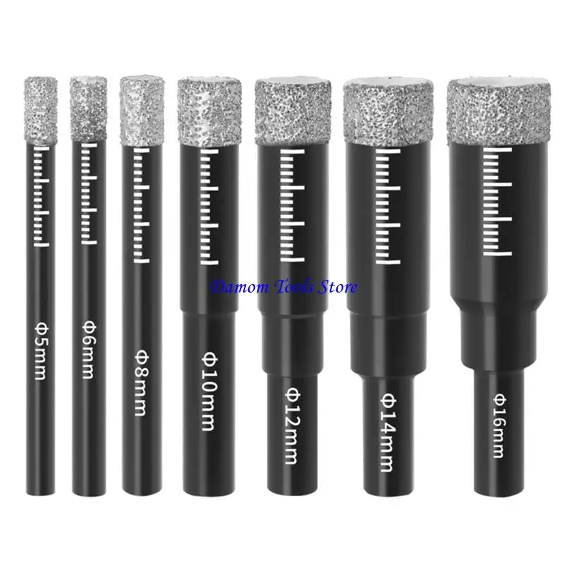 57BE Quality Diamonds Brazed Dry Drilling Bit 5/6/8/10/12/14/16mm Bit Round Shank