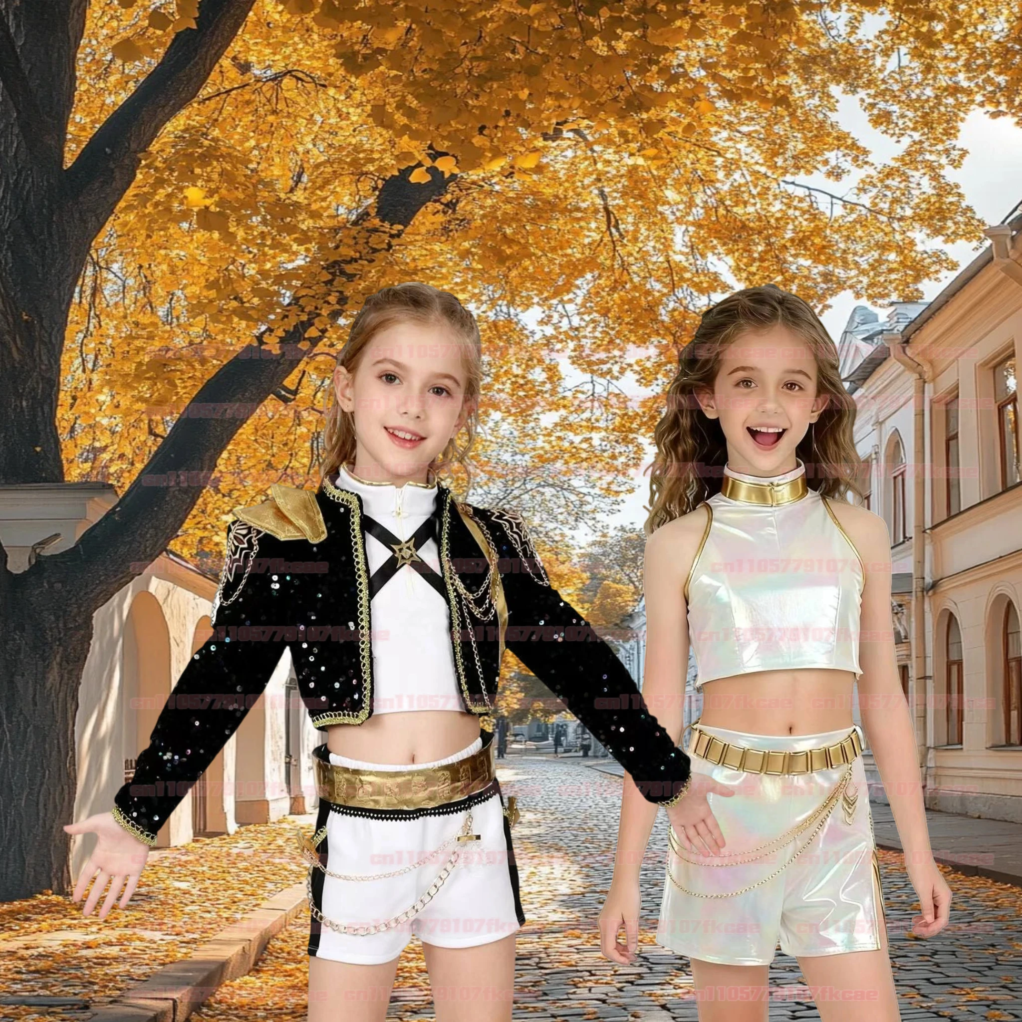 어린이 변장 루미 코스프레 소녀 골든 스테이지 의상 만화 악마 퇴치자 코스튬 청소년 6~14세 역할 놀이 화려한 파티 의상