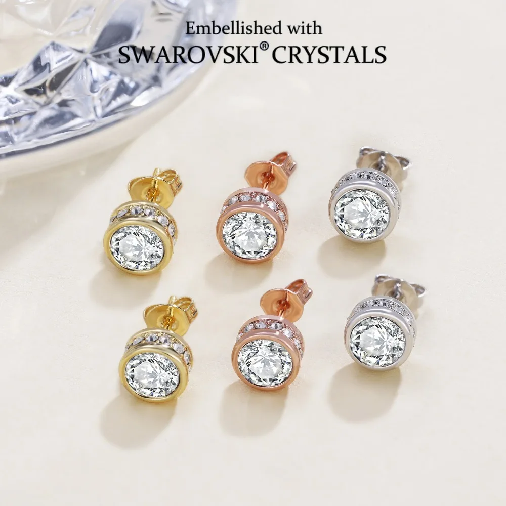 

Glam Party Sparkling Earrings Embellished with Swarovski Crystals 100% 925 Silver Women Fashion Stylish Shiny Party Adornment