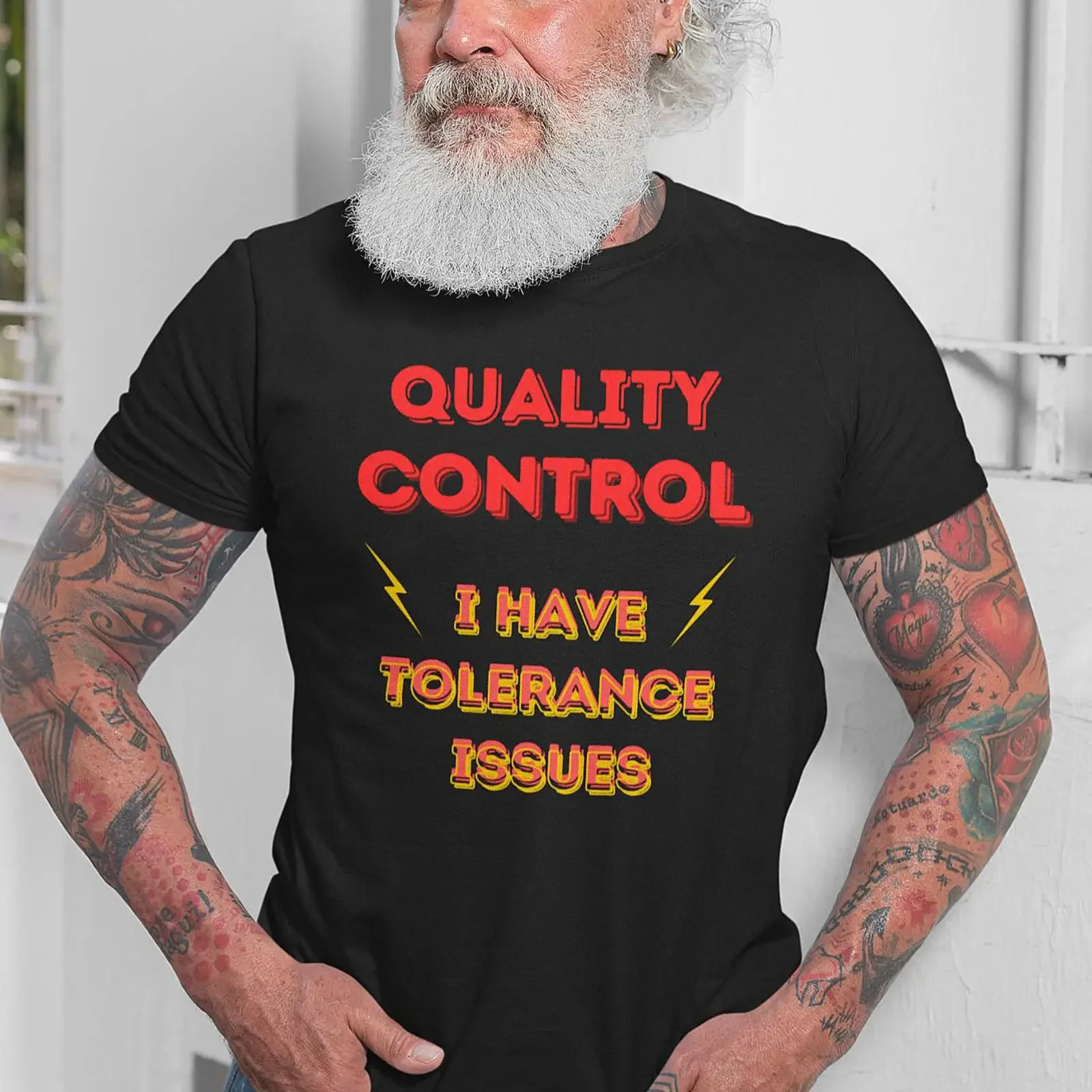 Funny Quality Control Inspector T Shirt Tolerance Issues  vintage Washed homme Versatile Stretched streetwear Stylish Slightly