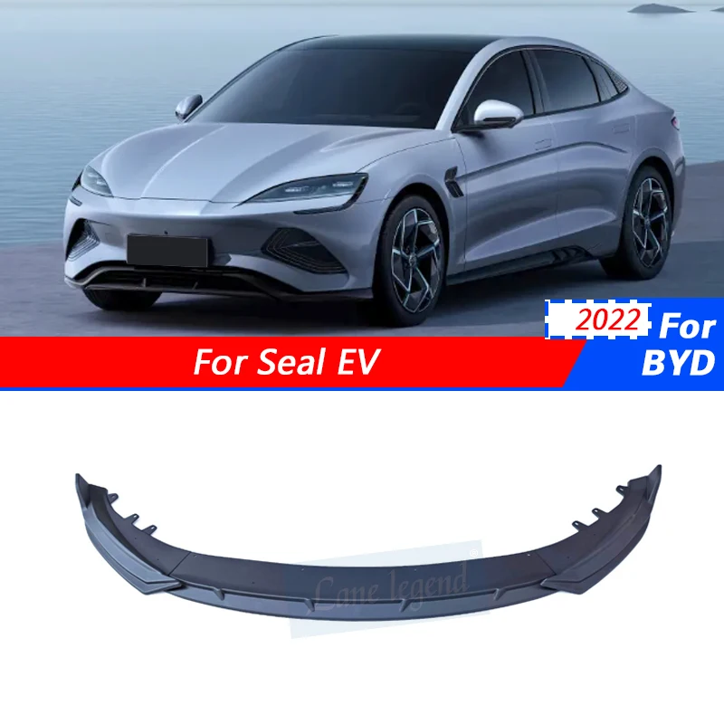 3Pcs/Set ABS Plastic Front Bumper Splitter Lip Chin Spoiler Body Kit For BYD Seal EV 2022 Car Exterior Accessories