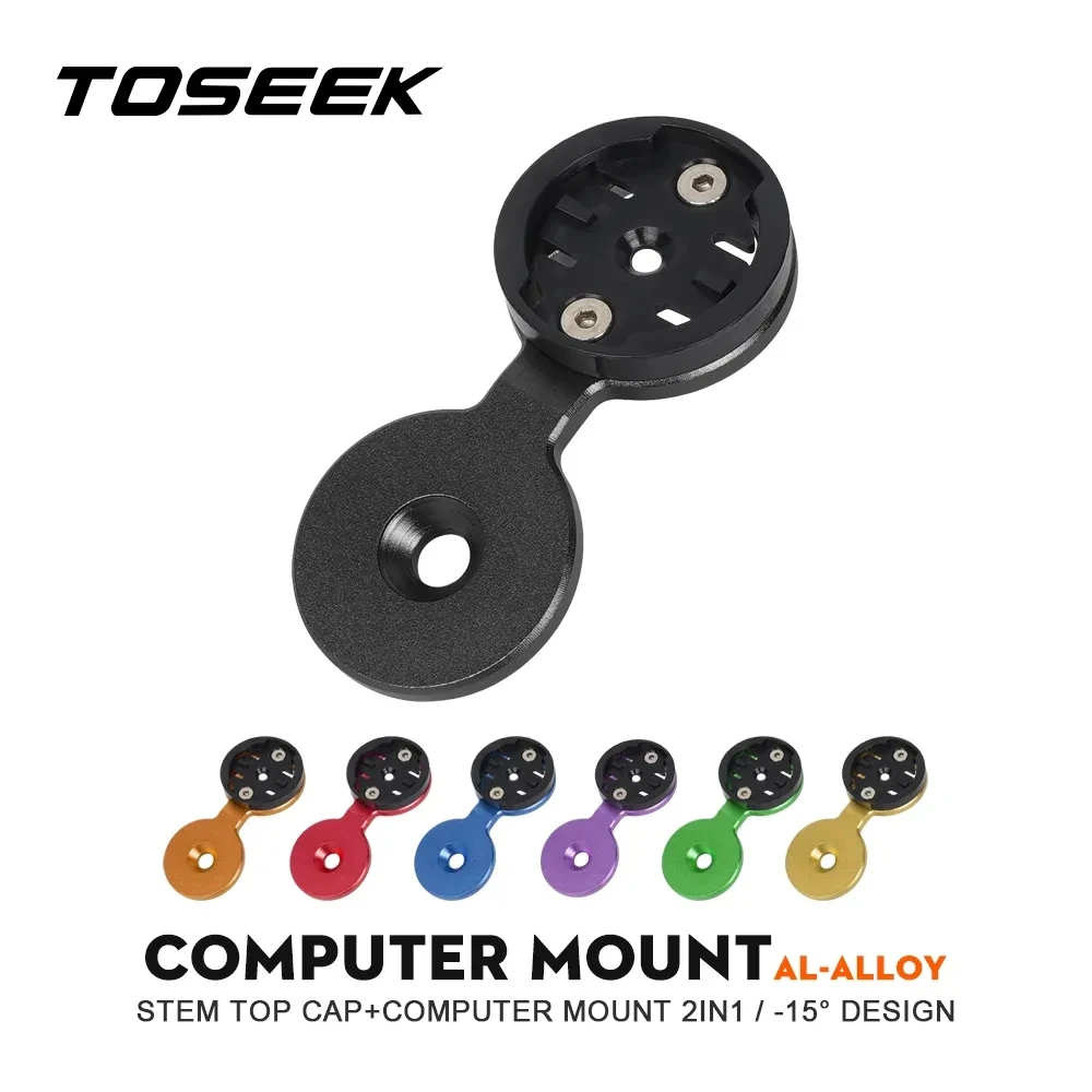 

TOSEEK MTB Handlebar Integrated Headset Cap Cover With Computer Mount For Garmin Bryton Wahoo Bicycle Computer Accessories