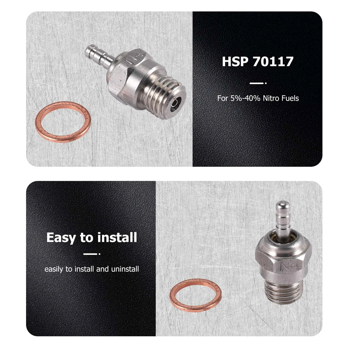 Bujía incandescente N4 para HSP 70117 1/10 1/8 RC Buggy Truck Vertex SH Nitro piezas de motor