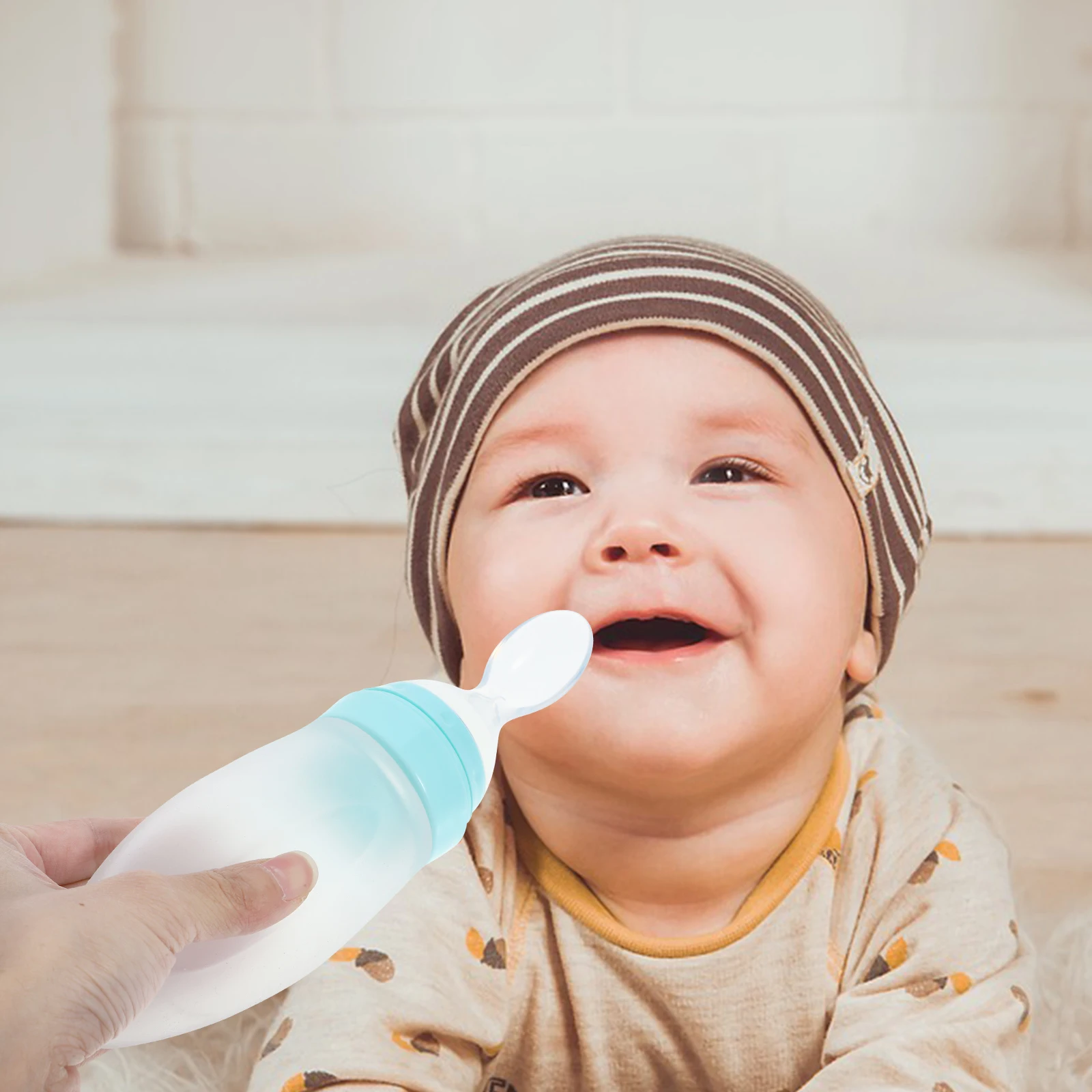 

1Pcs Silicone Rice Paste Bottle Safe Durable Practical Feeder Baby Cereal Vegetable Fruit Puree Squeeze Rice Cereal Feeder