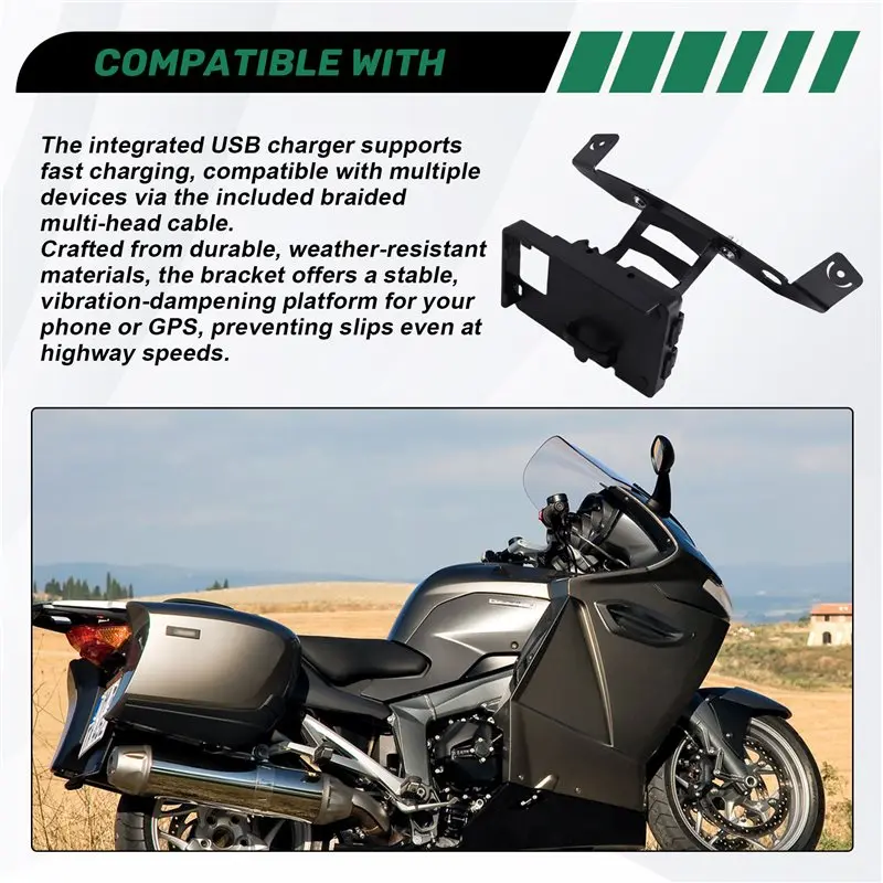 Superior-USB Holder Mount Kit For BMW K1300GT K1200GT K 1200 1300 GT Motorcycle Accessories