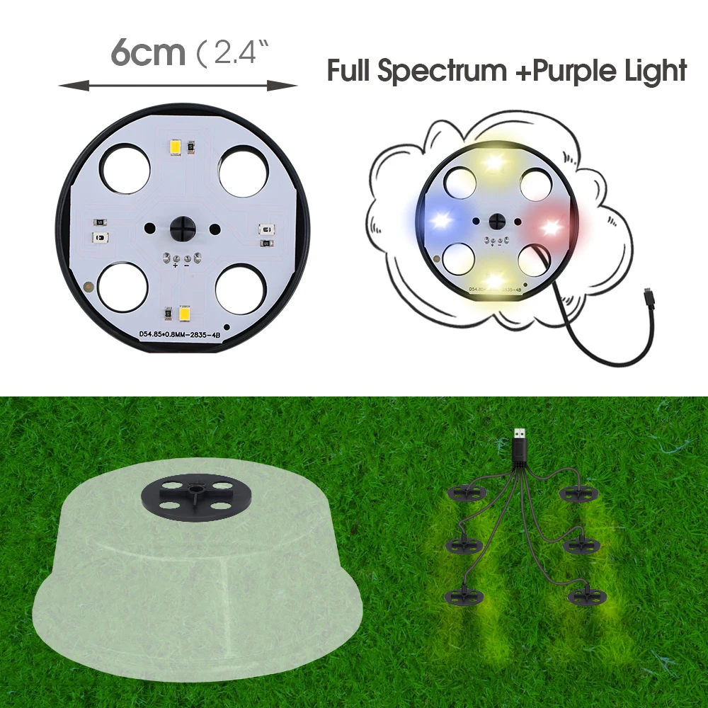 Full Spectrum Purple Lighting LED Grow Lights for Seeds Starter Tray Box Indoor Plants Nursery Germination Lamp Hydroponics Kit