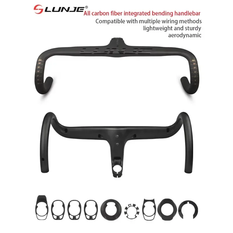 

Full Carbon Fiber Integrated Drop Handlebar Road Bicycle Electric Bicycle Accessories Carbon Handlebar