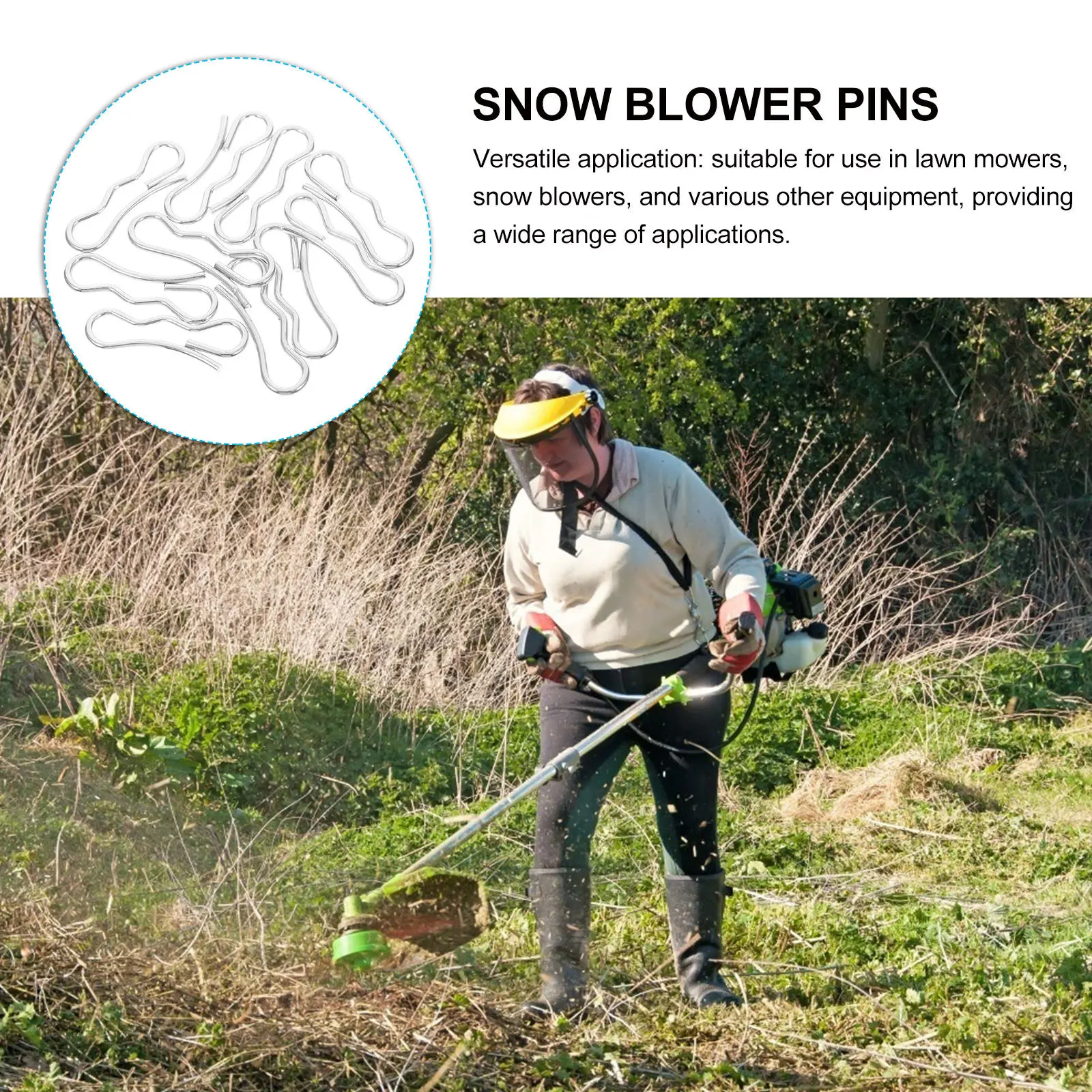 10Pcs Plow Cotter Pins Metal Snow Blower Parts Universal Lawn Mower Support Bracket Snow Remover Key Set Heavy Duty Locking Pins