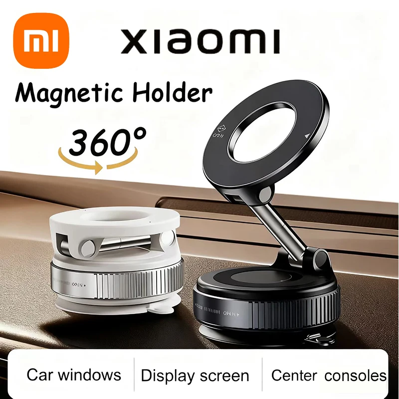 Supporto magnetico pieghevole per telefono da auto Xiaomi 360 °   Supporto per telefono con ventosa regolabile Supporto magnetico per vuoto Supporto tascabile