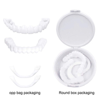 2 Pairs Dentures Teeth Regain Confident Smile Comfort Upper and Lower Jaw Denture Upper False Tooth Cover Snap for Men and Women