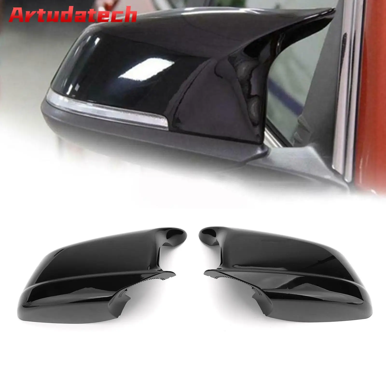 

Artudatech Door Side Wing Mirror Cover Cap Black For BMW 5 Series F10/F11/F18 Pre-LCI 11-13 Car Accessories