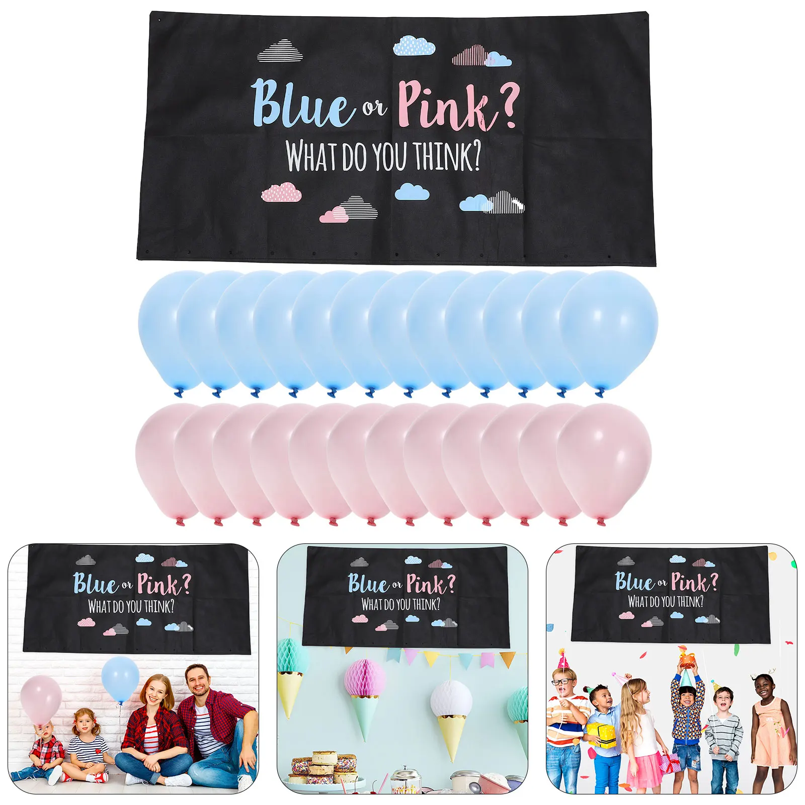 

1 Set Latex Balloons Gender Reveal Party Decor Balloons Set For Baby Shower Photo Props Bright Fade Resistant