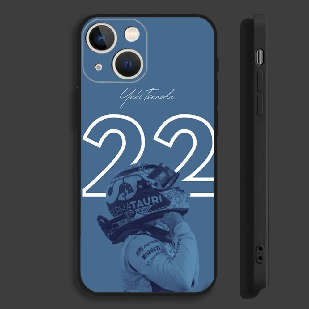 Japan F1 22 Y-Yuki T-Tsunoda Phone Case For iPhone 16,15,14,13,12,11,Pro,Max,Plus,Mini,X,XS,XR,8,7,6,S,Plus,SE Soft Black Case