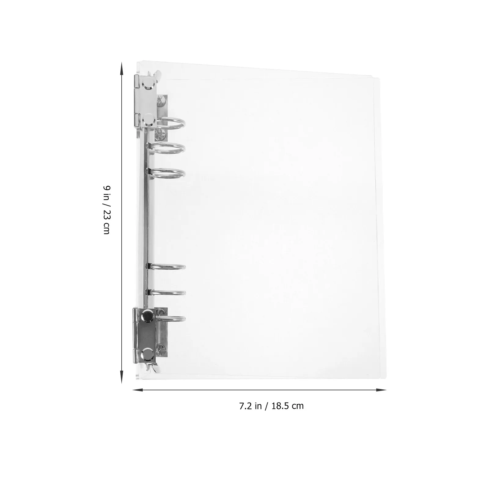 Clear A5 Binder Cover Acrylic Notebook Shell 6-Ring Design Reusable Dirt Resistant Document Protector for Notepad Handbook
