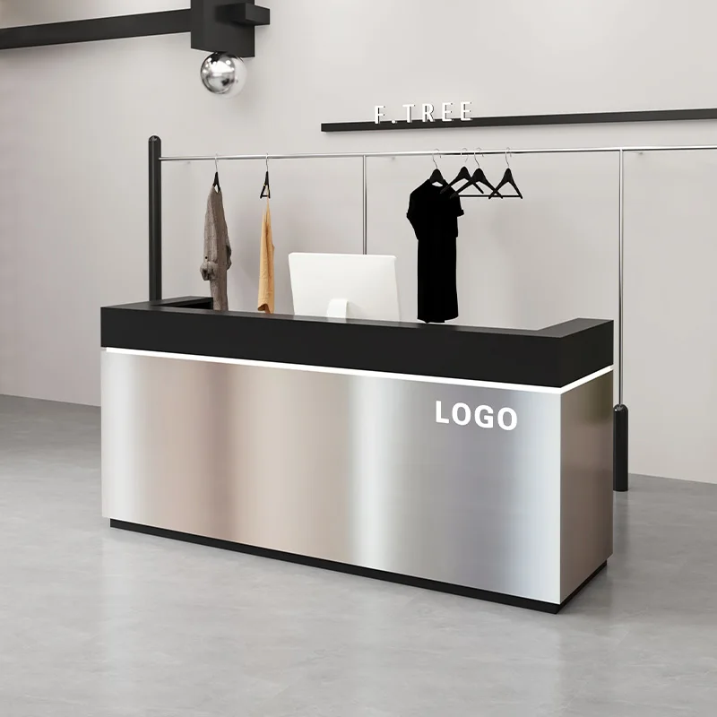 

Silver Luxury Reception Desks Wood Design Storage Classic Modern Reception Desks Drawer Tall Best Empfang Theke Office Furniture