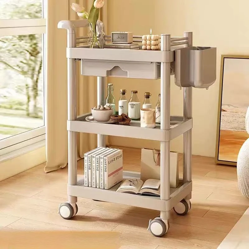 Professional Beauty Salon Cart Trolley Tool Storage Rack Movable Shelf Cupping Machine Stand Small Bubble Equipment Organizer