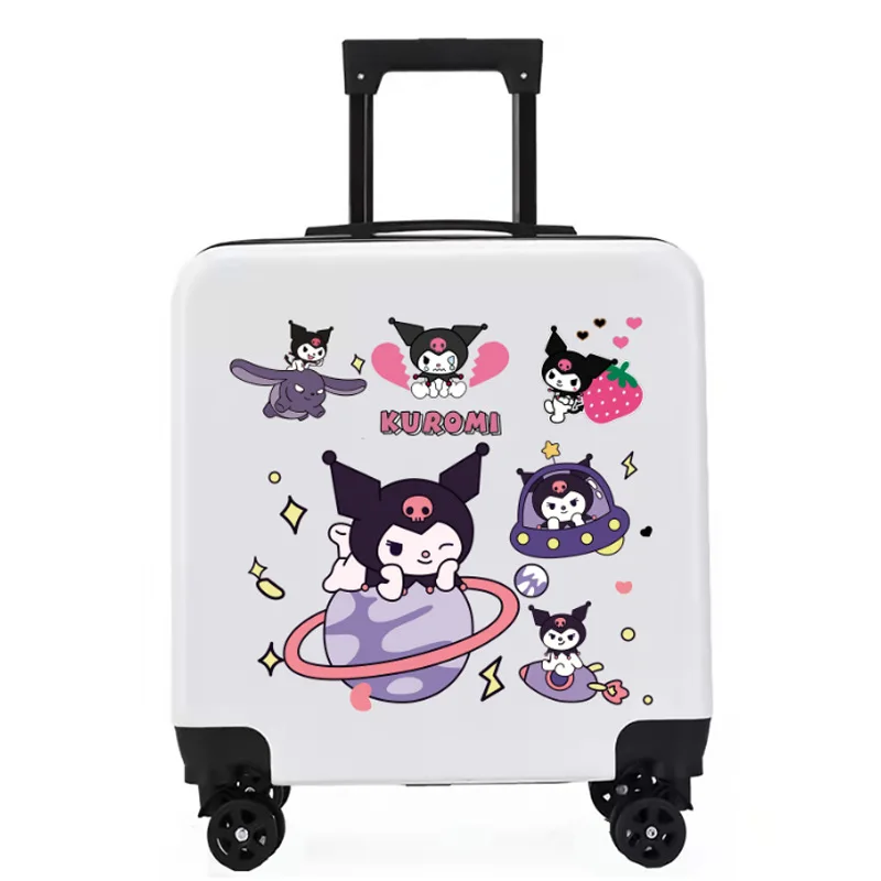 Kawaii crianças estudante trole mala de armazenamento caixa de embarque caixa de senha minha melodia sanrio bloqueio de senha mala presente
