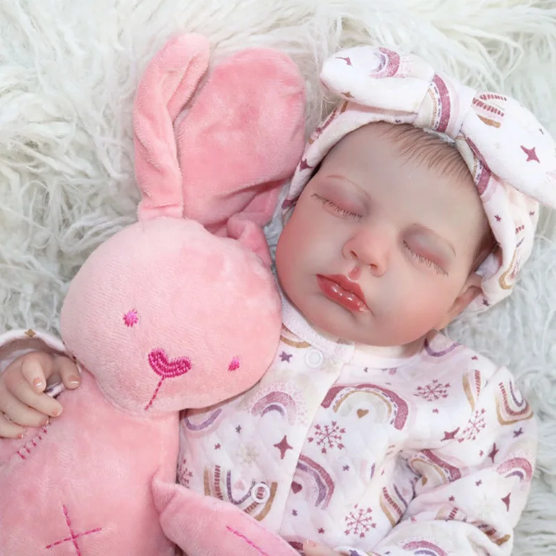 

50cm Loulou Reborn Baby Doll Realistic Baby Alive Lifelike 3D Skin Newborn Dolls Toy Figure Kids Girl Gift Soft Siliconen Reborn