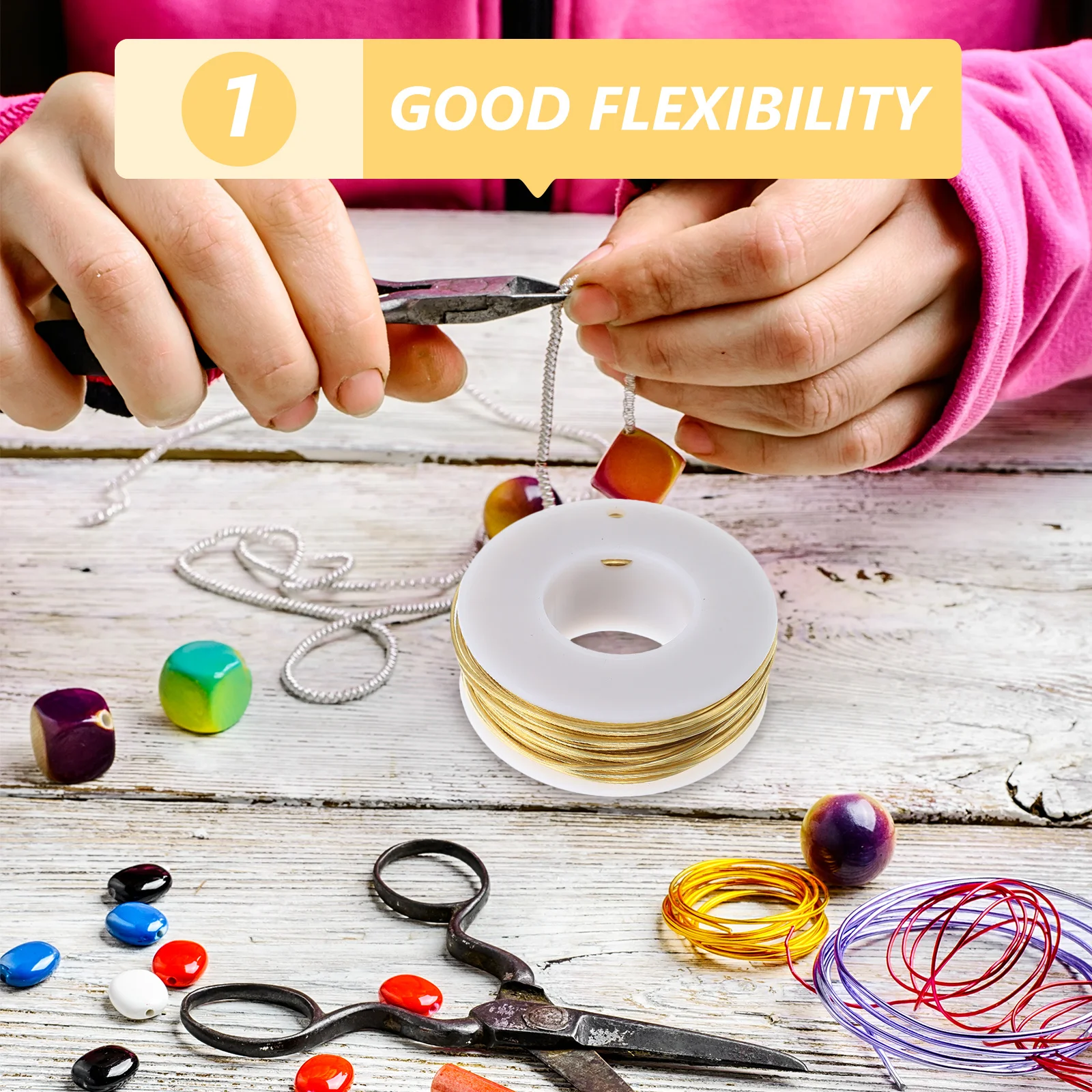 Alambre de latón dorado de 20 metros, retención confiable de brillo, materiales para hacer joyas, alambre para abalorios artesanales, suministros de accesorios DIY