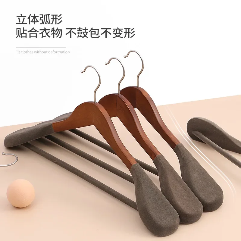 

5pcs Solid Wood Hangers Wide Shoulders Coat Hangers Wooden Non Slip Suit Pants Clothes Racks for Closet Wardrobes Organizer