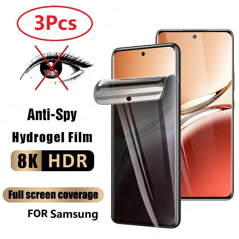 

3Pcs Privacy Hydrogel Film For Samsung Galaxy A34 A24 A14 A13 A12 A53 A52 A51 A05S A04 A03 M34 M54 M14 M13 M53 Screen Protector