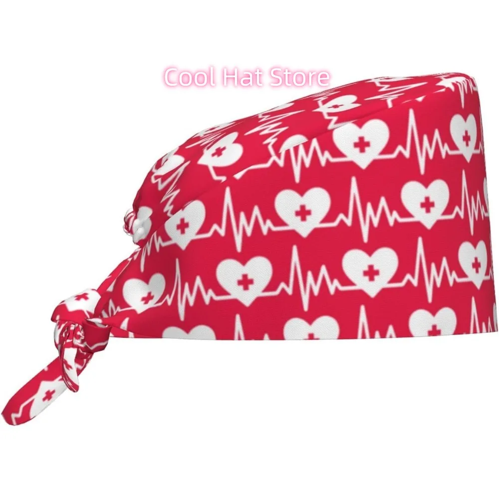 1pc Adjustable Nurse Scrub Cap with Sweatband & Built-In Absorbent Towels - Lightweight 100% Polyester Hat, Quick-Dry, Multi-Col