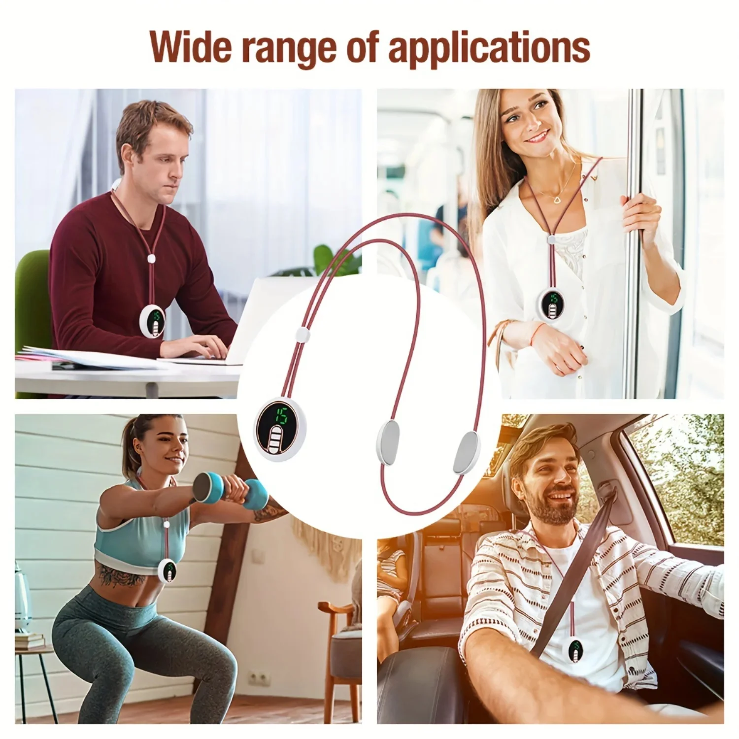 

Portable Multi-Point Device for Neck Body Legs Hands Smart Microcurrent Neck Massager with Heat Therapy & Pulse Pain Relief