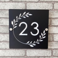 Modern Personalized Custom Acrylic Address Sign House Number Plate SunShield AcryLite Plaque Outdoor Wall Room Name Flower