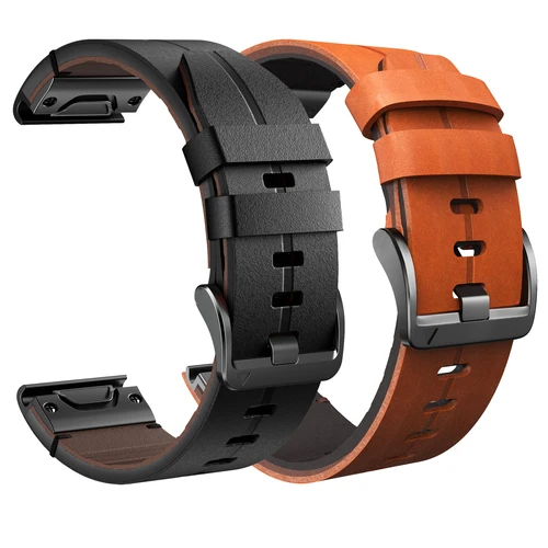 Imagen 1 del producto ANBEST-Correa de reloj de 26mm para Garmin Fenix 7X/6X Pro/6X/5X/5X Plus, correa de cuero genuino de 22mm para Fenix 6/6 Pro/5/7, correa de repuesto
