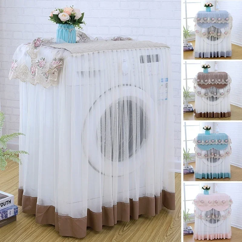 Lace Dust Proof Protector Floral Style Home Decor Washing Machine Cover 4 Colors Washable 60*60*85cm Home Decoration