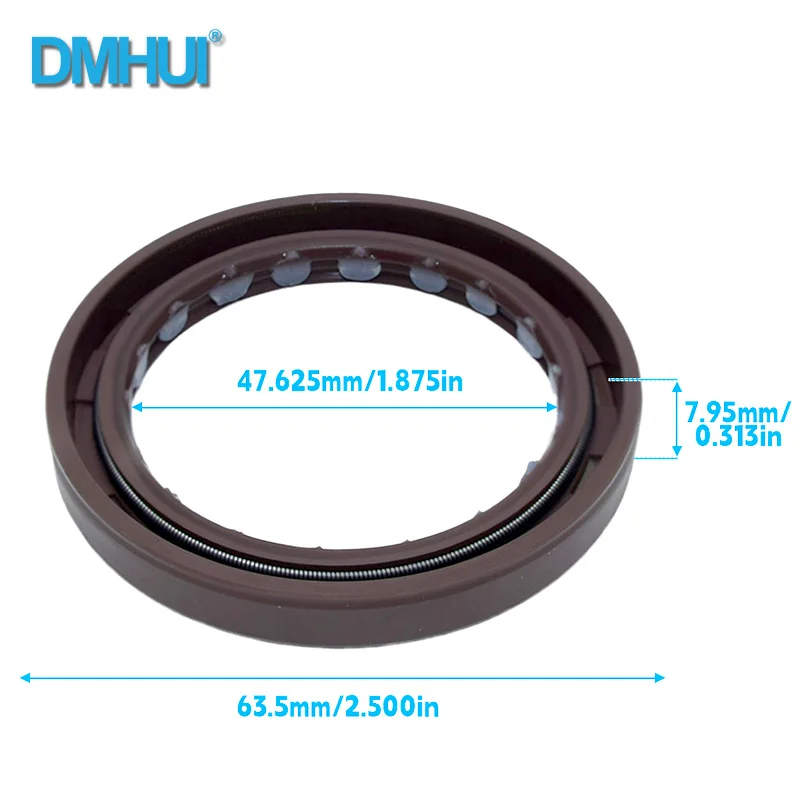 DMHUI High Pressure TCM108395-001 Oil Seal 47.625x63.5x7.95mm for 70423 Pump, Shaft Seal 1.875*2.500*0.313 TCNY Type FKM Rubber