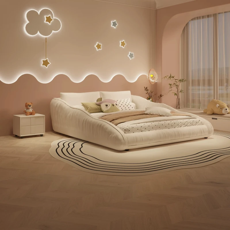 

Headboard Unique Bed Frames Queen Aesthetic Cream Deluxe Princess Bed Nightstands Lounge Camas De Dormitorio Home Accessories