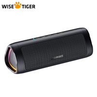 WISE TIGER Portable Wireless Bluetooth Speaker 10W HD Sound BT5.3 Sound Box Up to 24H Playtime RGB Light AUX-in Typec Charge