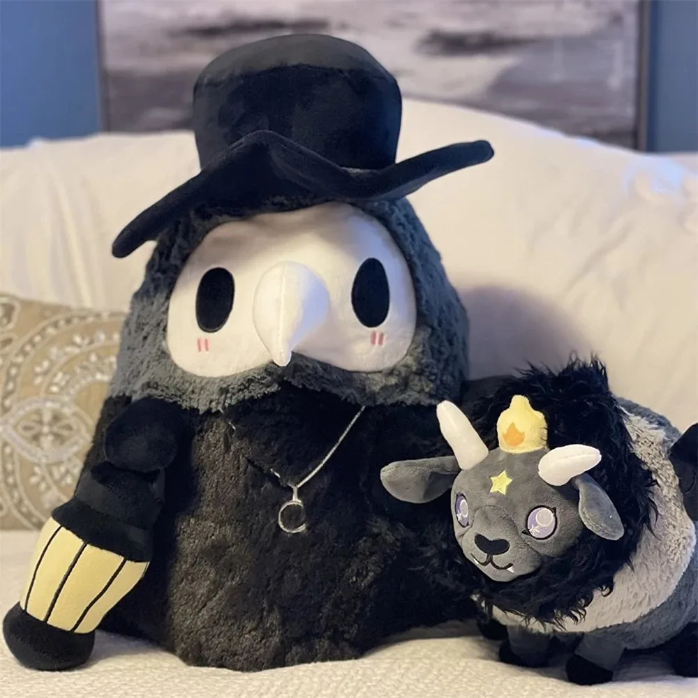 Plague Doctor Doll Black Ghost Cute Stuffed Plush Doll Halloween Skull Reaper Cushion Decoration Children\'s Holiday Gift