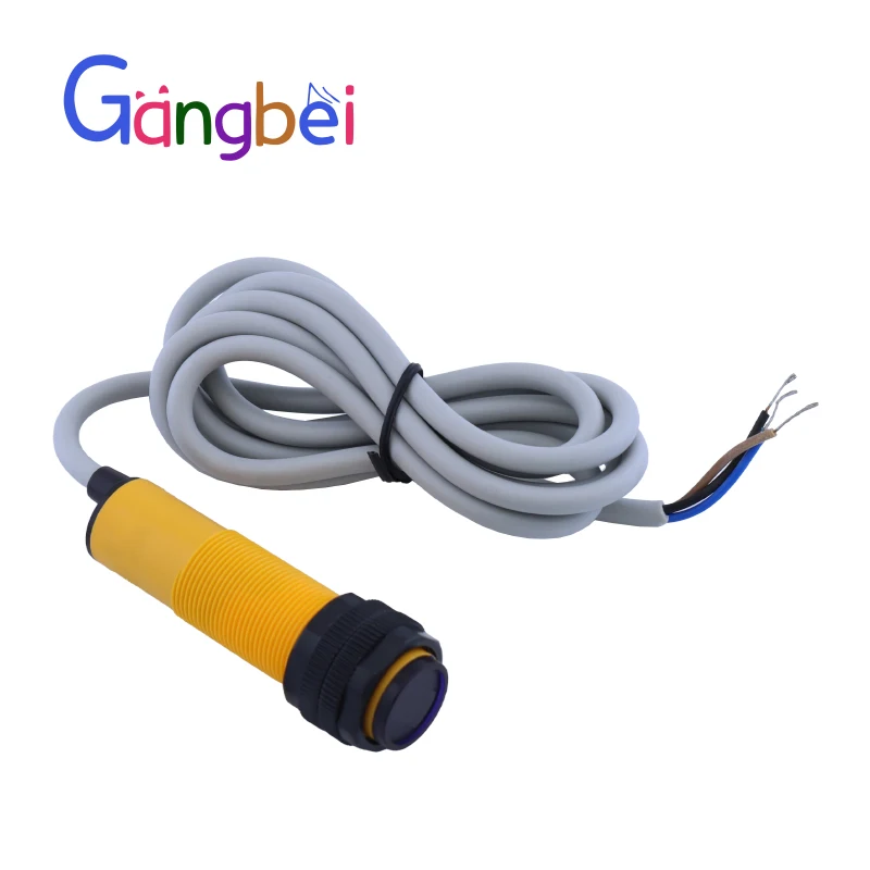 E3F-DS5C4/B2/P1/P2/Y1,Y2/N12/P12 5cm Photoelectric Sensor, NPN Normally Open M18 DC Three Line