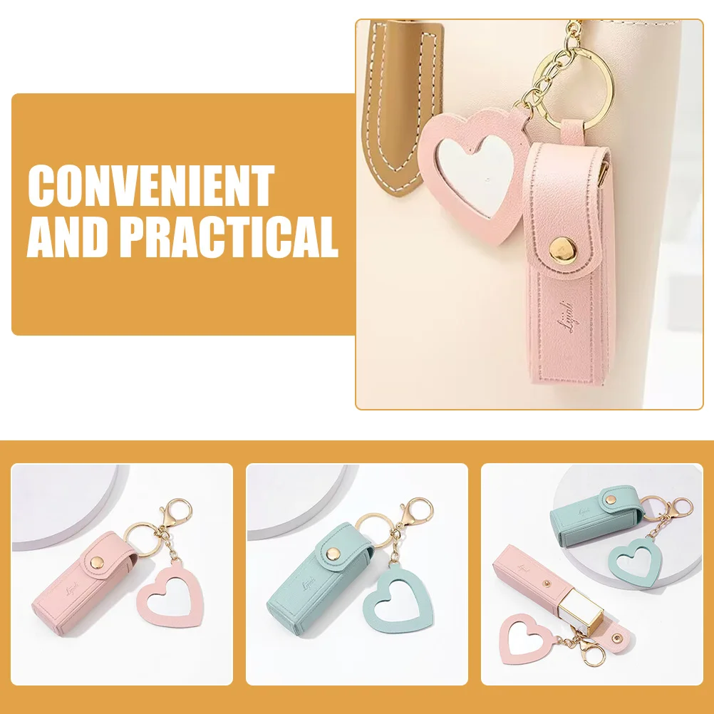 

2Pcs Keychain Pouch Lipstick Case Portable Storage for Lip Gloss Holder Small Essentials Bag Hanging Ornament Keychain Pouch