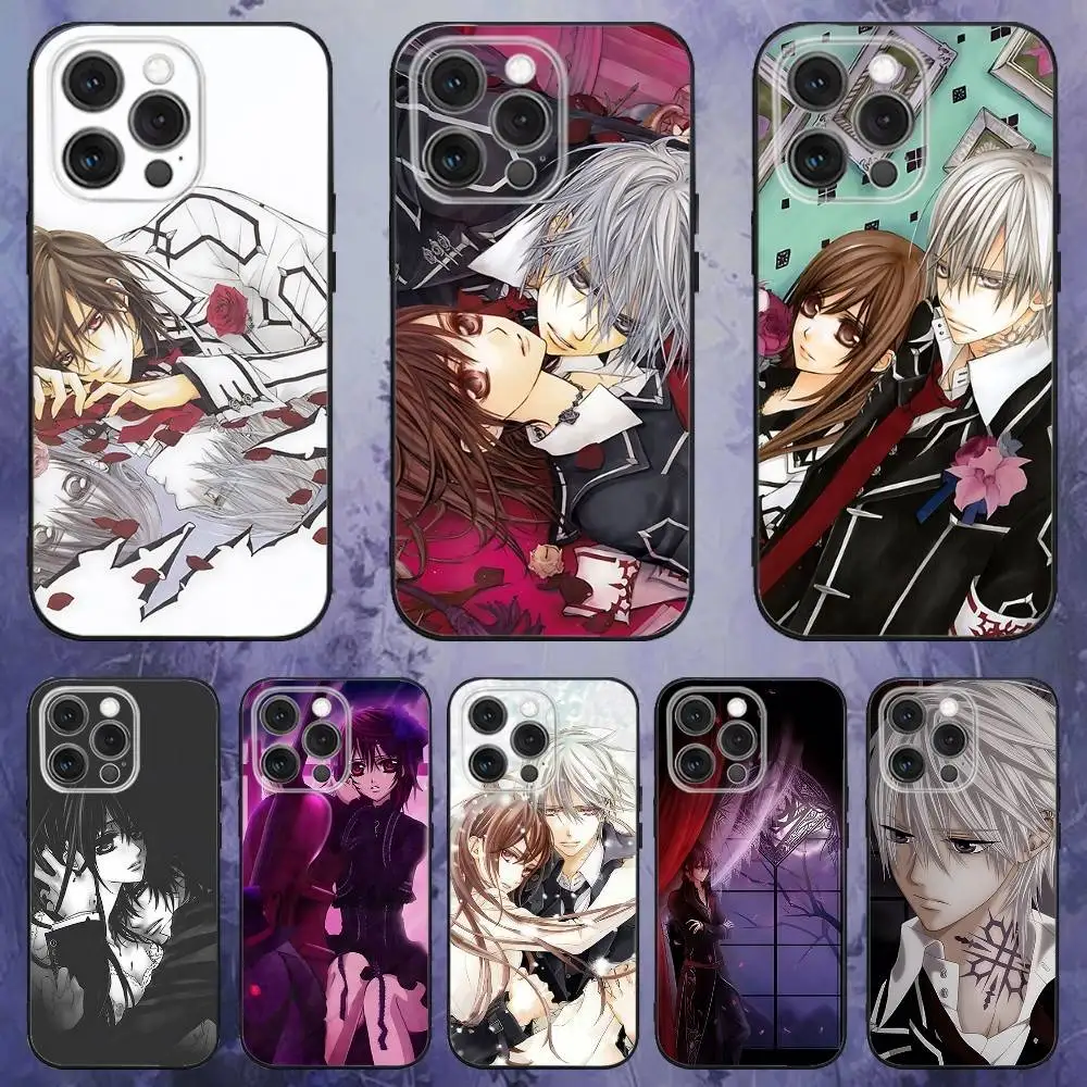 

Anime M-Manga Vampire Knight Phone Case For iPhone 17,16,15,14,13,12,Pro,Max,Plus,E,SE4,Air,Mini Black Soft Box