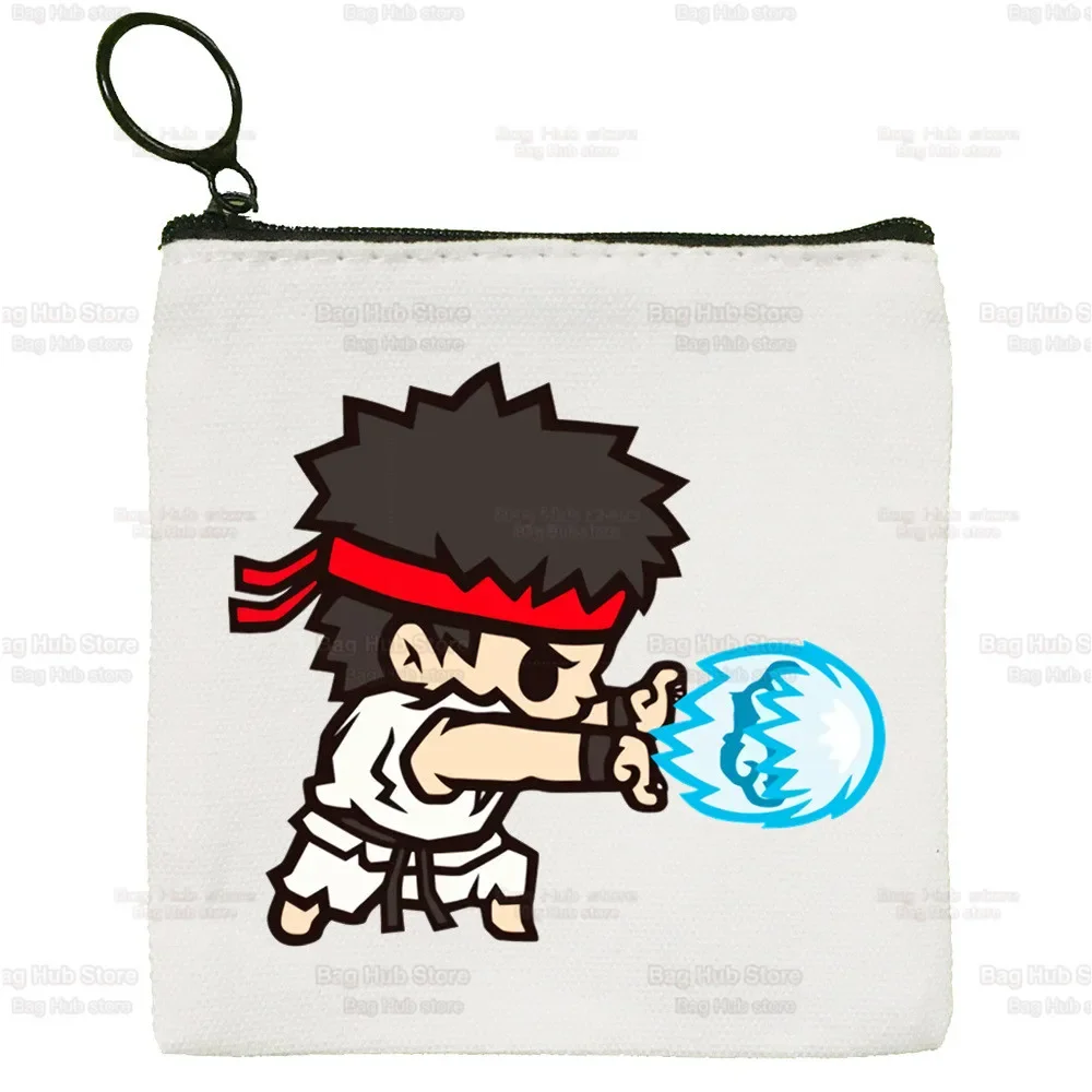 Street Fighter No Parking Violators Will Be Destroyed Women's Bag Pure White Bag Handmade Cloth Bag Coin Purse Bag Handbag